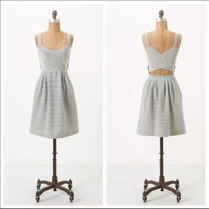 Anthropologie Mona Black White Striped Cross Dress